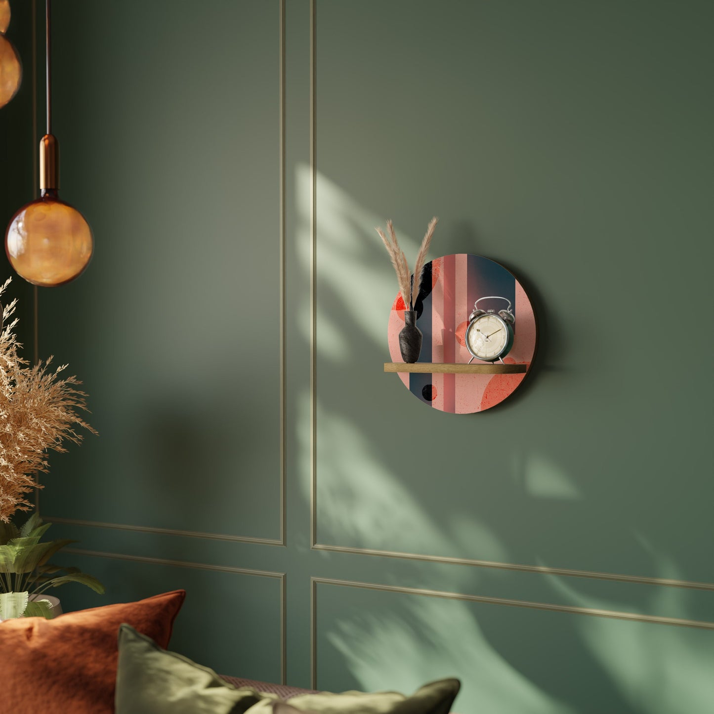 BLUSHED SPECTRUM Mensola rotonda per arte in effetto rovere