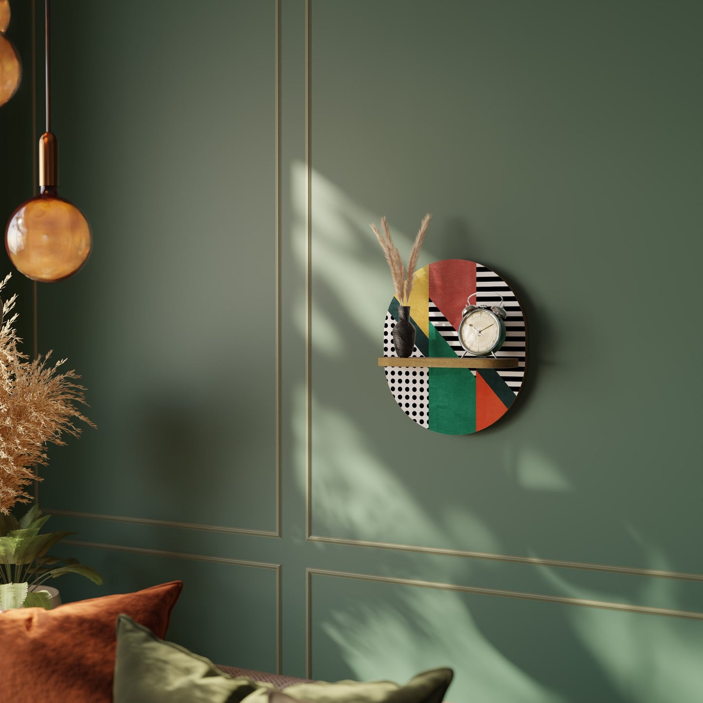MAKESHIFT ARTISTRY Mensola ovale per opere d'arte in effetto rovere
