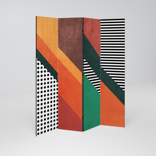 MAKESHIFT ARTISTRY Divisorio decorativo per ambienti a 4 pannelli