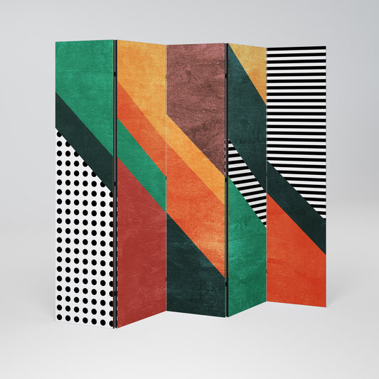 MAKESHIFT ARTISTRY Divisorio decorativo per ambienti a 5 pannelli