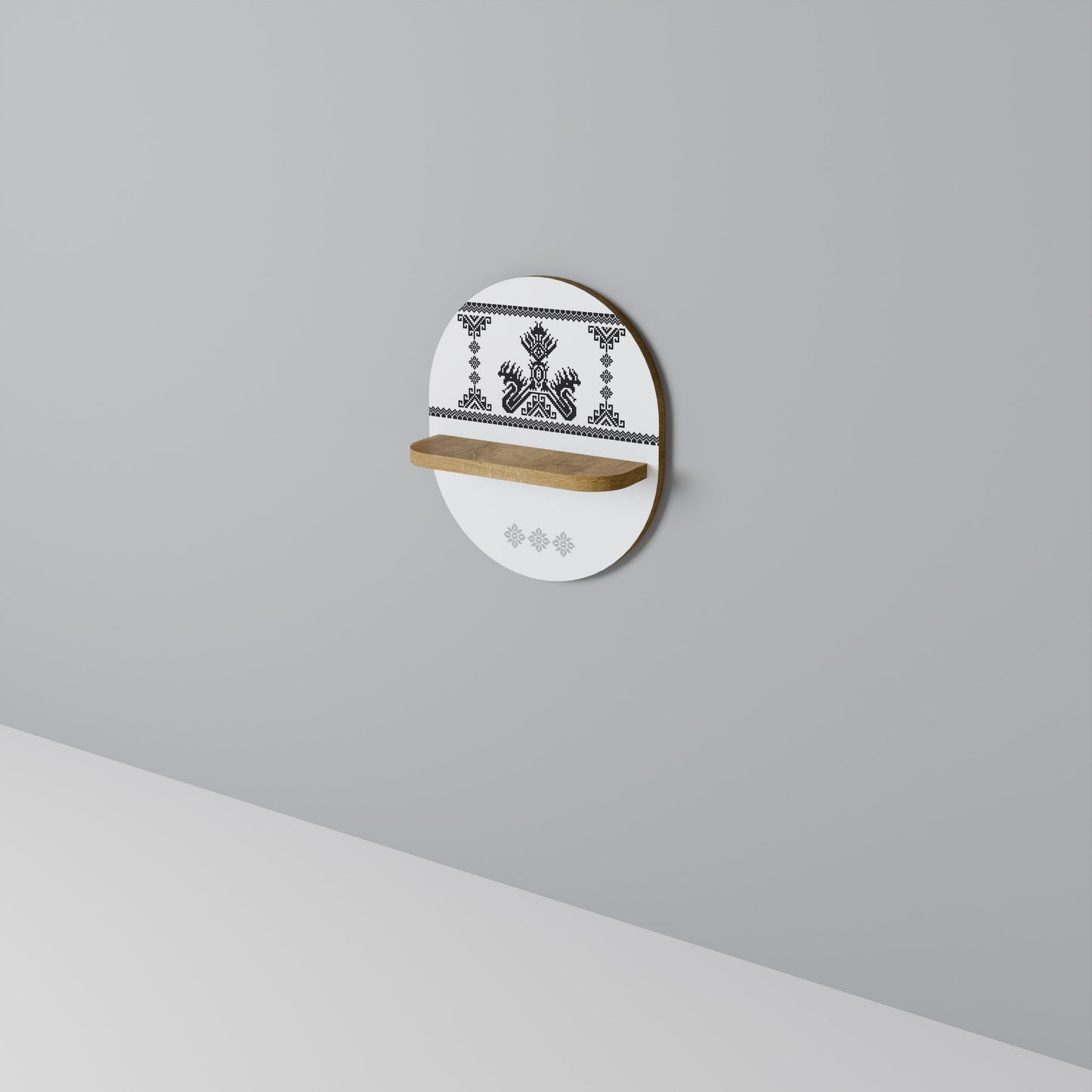 Mensola ovale MYTHIC STITCH in effetto rovere