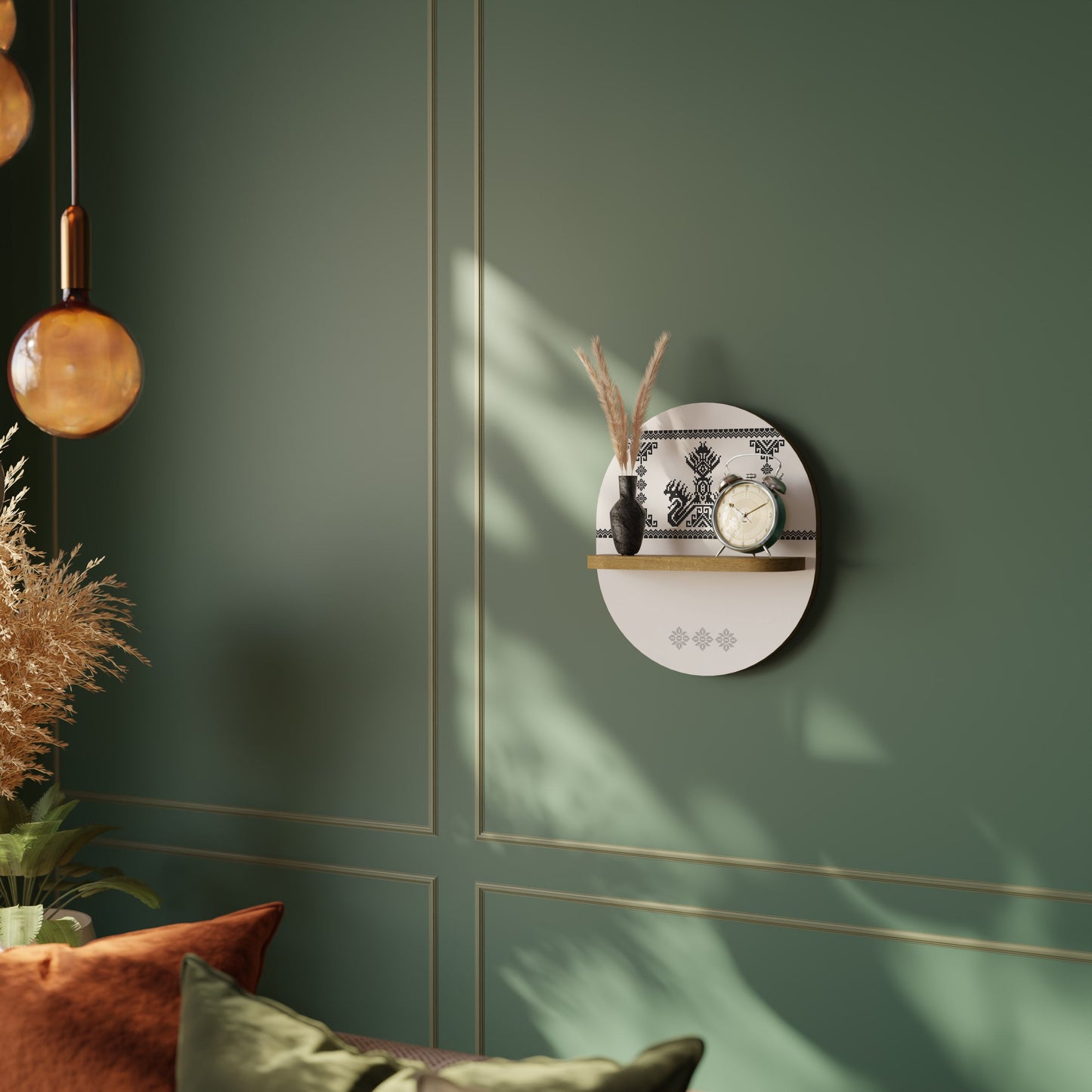 Mensola ovale MYTHIC STITCH in effetto rovere
