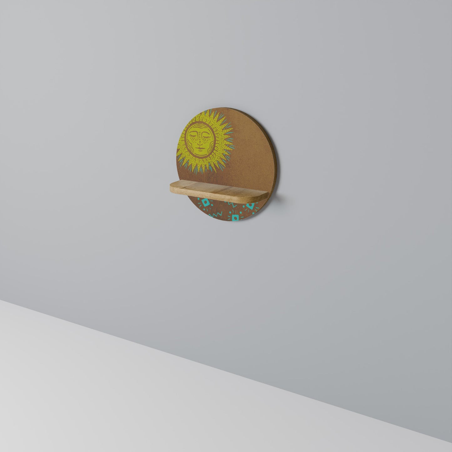 SUNSHINE PRAISE Mensola rotonda per arte in effetto rovere