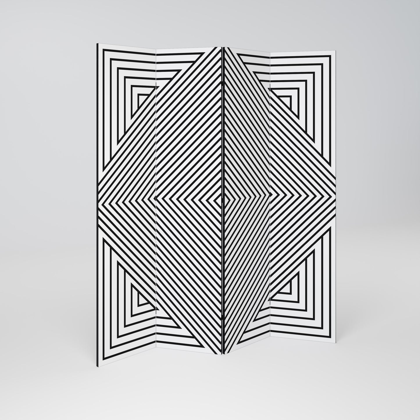Divisorio decorativo per ambienti POLYGON ILLUSION a 4 pannelli