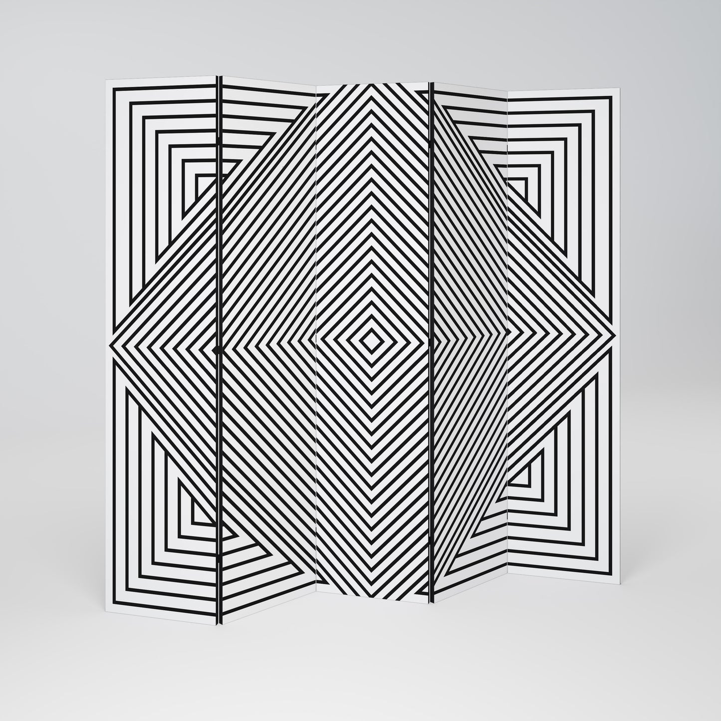 Divisorio decorativo per ambienti POLYGON ILLUSION a 5 pannelli