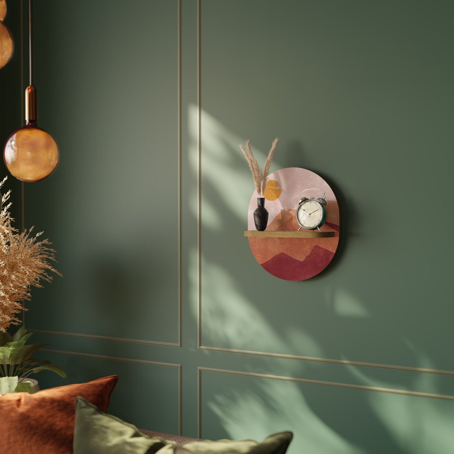 Mensola ovale LUMINOUS SUNLIGHT in effetto rovere