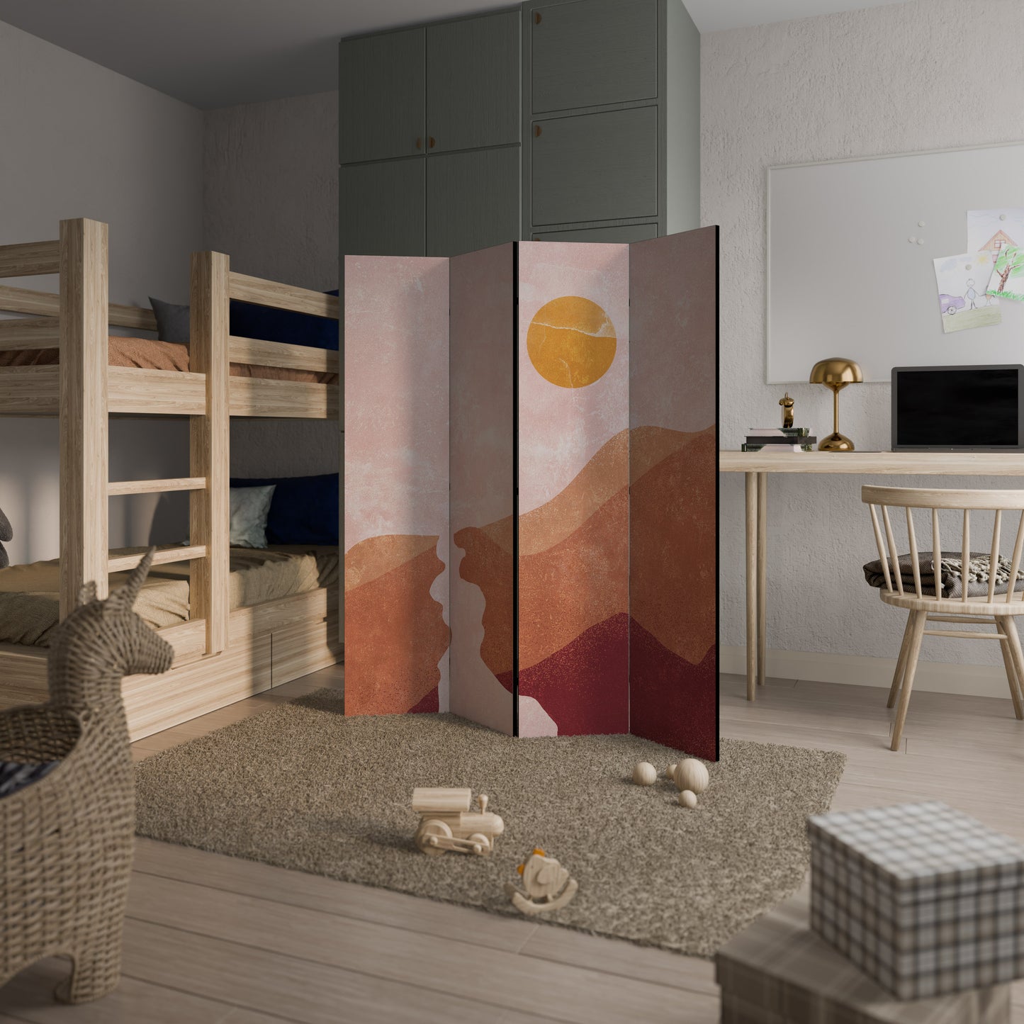 LUMINOUS SUNLIGHT - Divisorio decorativo per ambienti a 4 pannelli