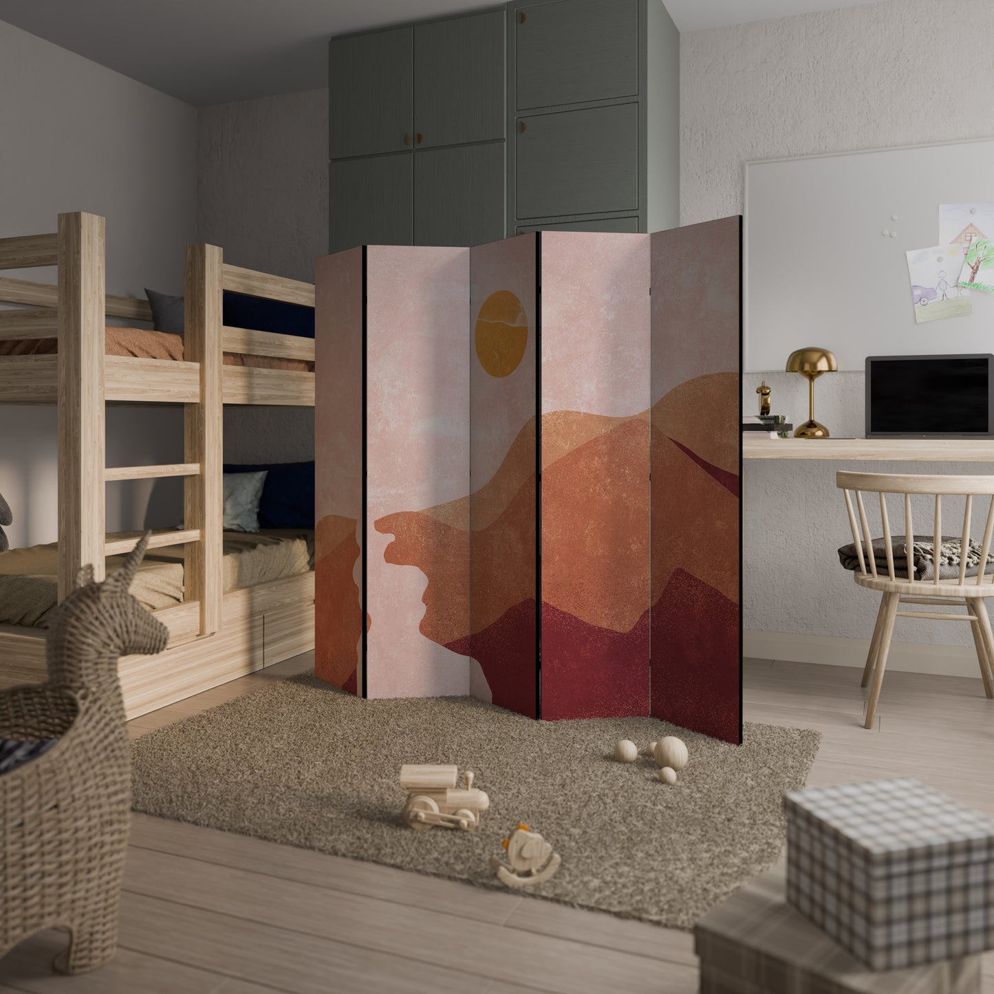 LUMINOUS SUNLIGHT - Divisorio decorativo per ambienti a 5 pannelli