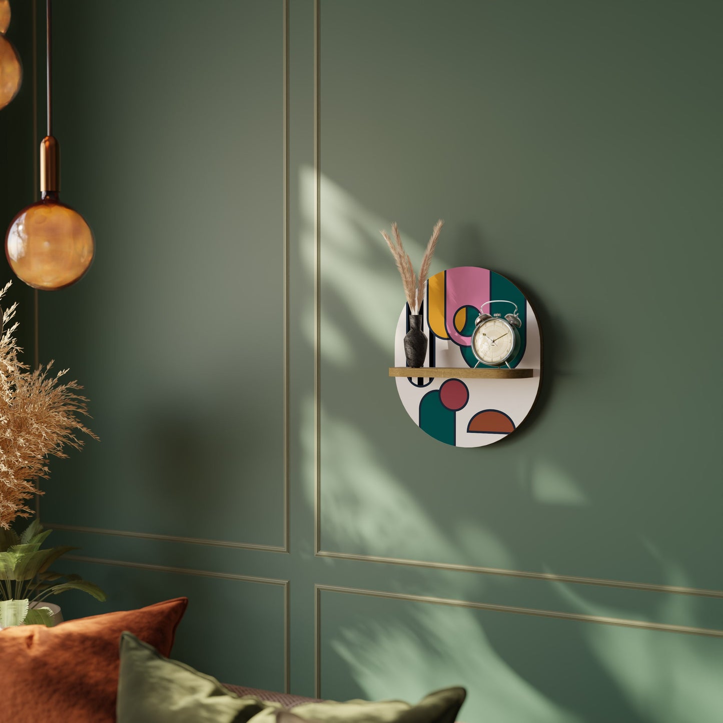 COOL STORY Mensola ovale per opere d'arte in effetto rovere