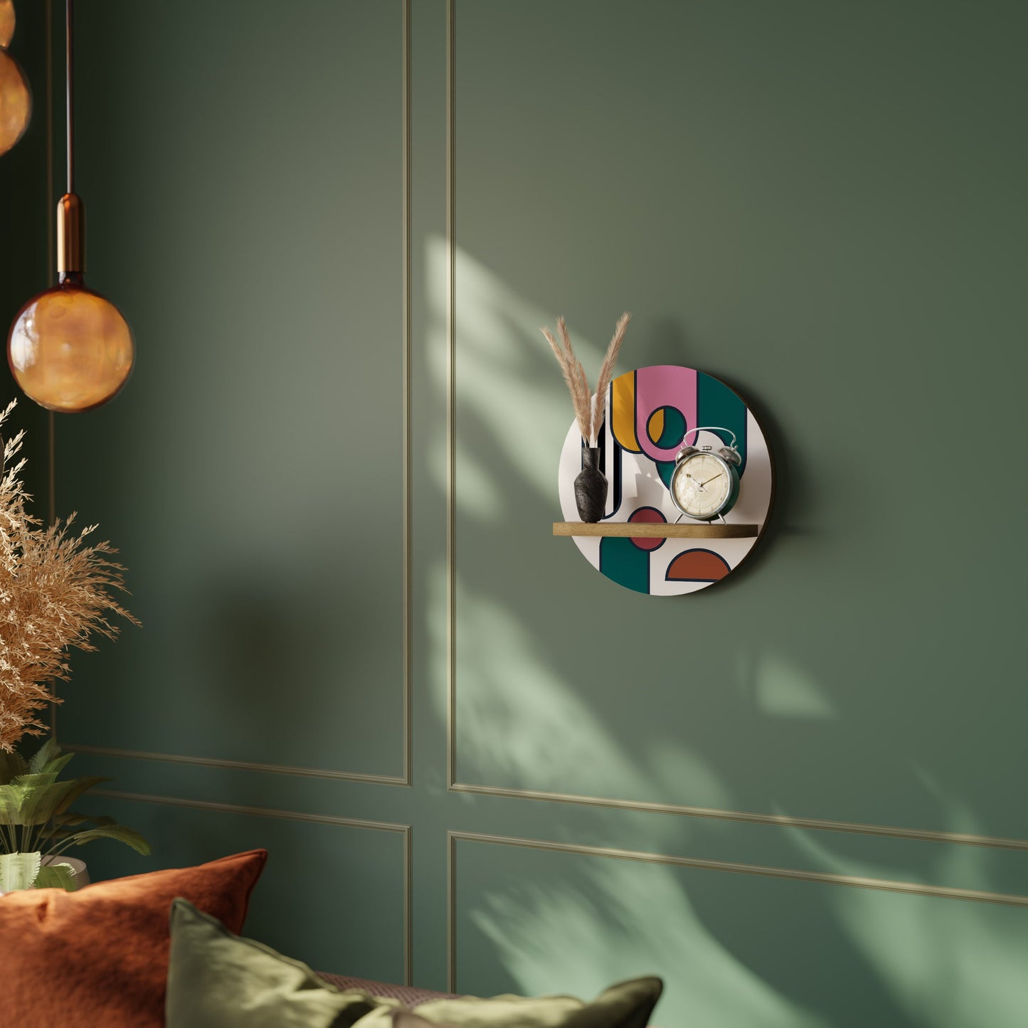 COOL STORY Mensola rotonda per arte in effetto rovere