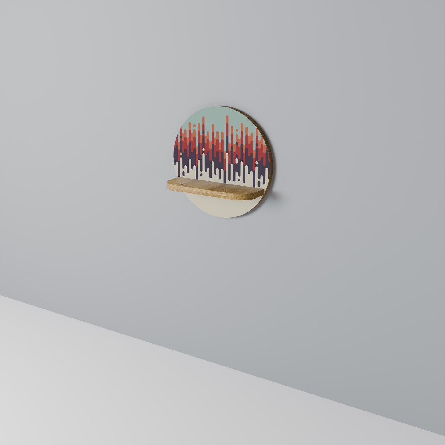 Mensola rotonda CHROMA CONTOURS in effetto rovere
