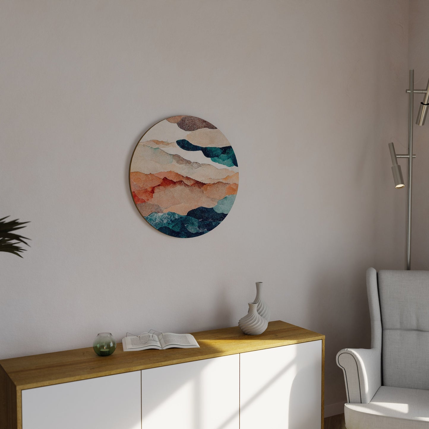 PAESAGGIO ASTRATTO Arte murale rotonda