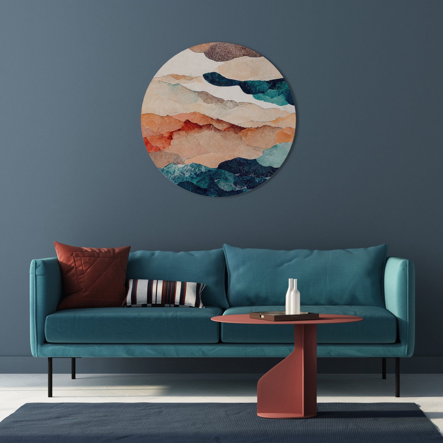 PAESAGGIO ASTRATTO Arte murale rotonda
