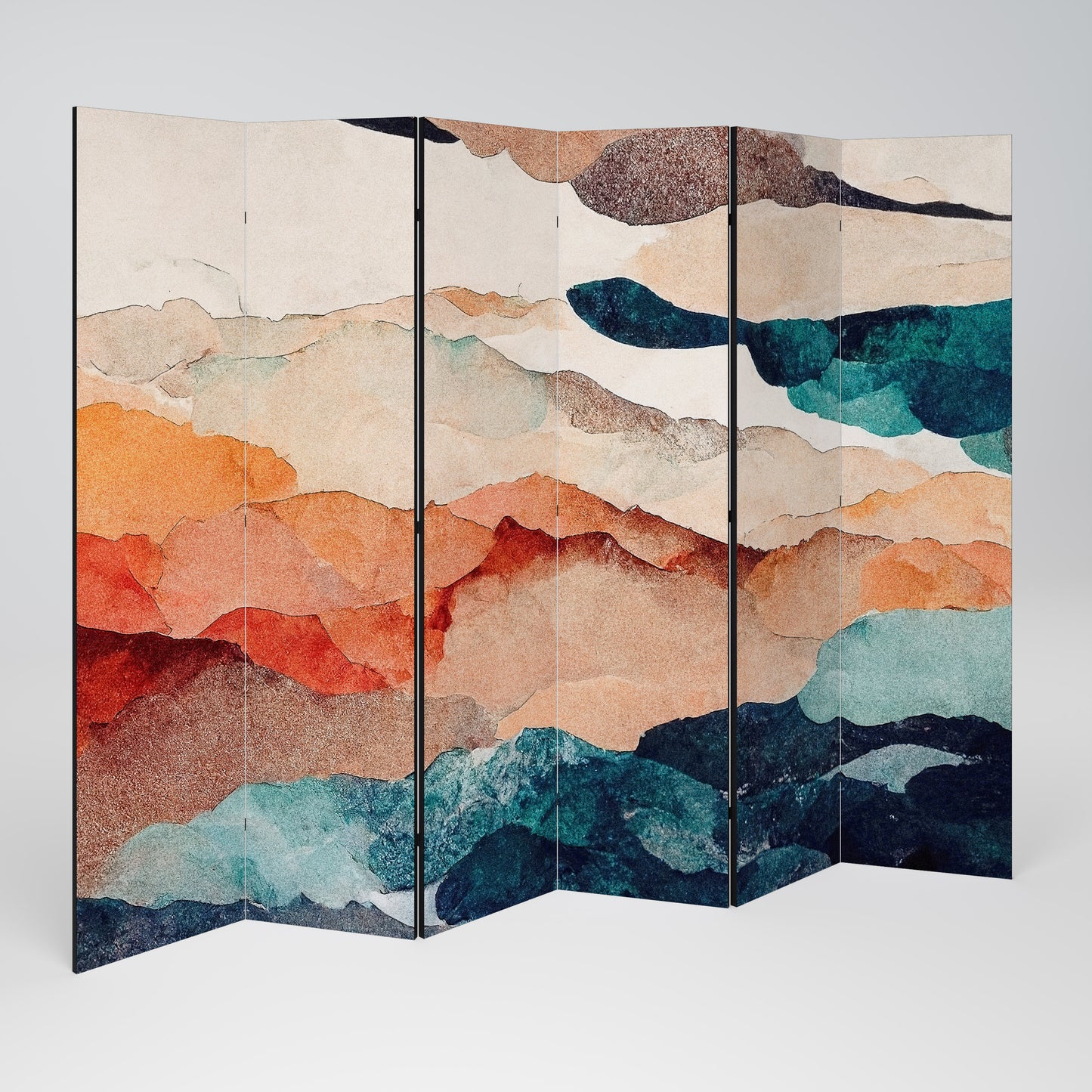 PAESAGGIO ASTRATTO Divisorio decorativo per ambienti a 6 pannelli