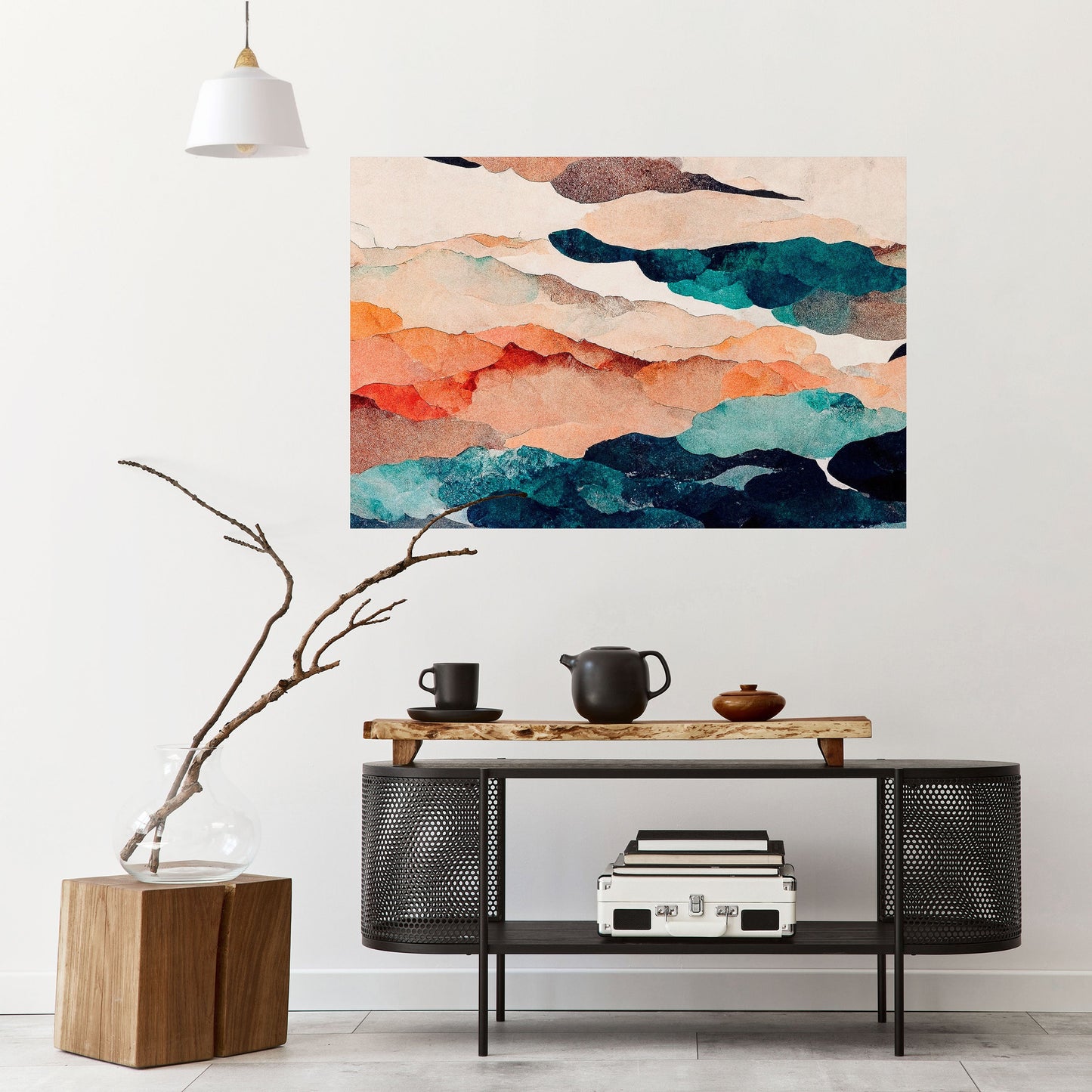 Poster orizzontale staccabile e attaccabile PAESAGGIO ASTRATTO