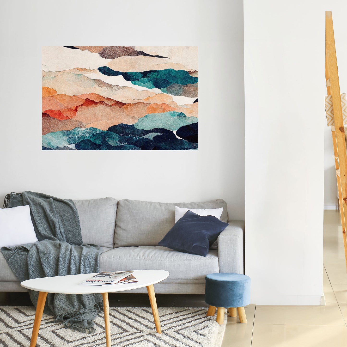 Poster orizzontale staccabile e attaccabile PAESAGGIO ASTRATTO