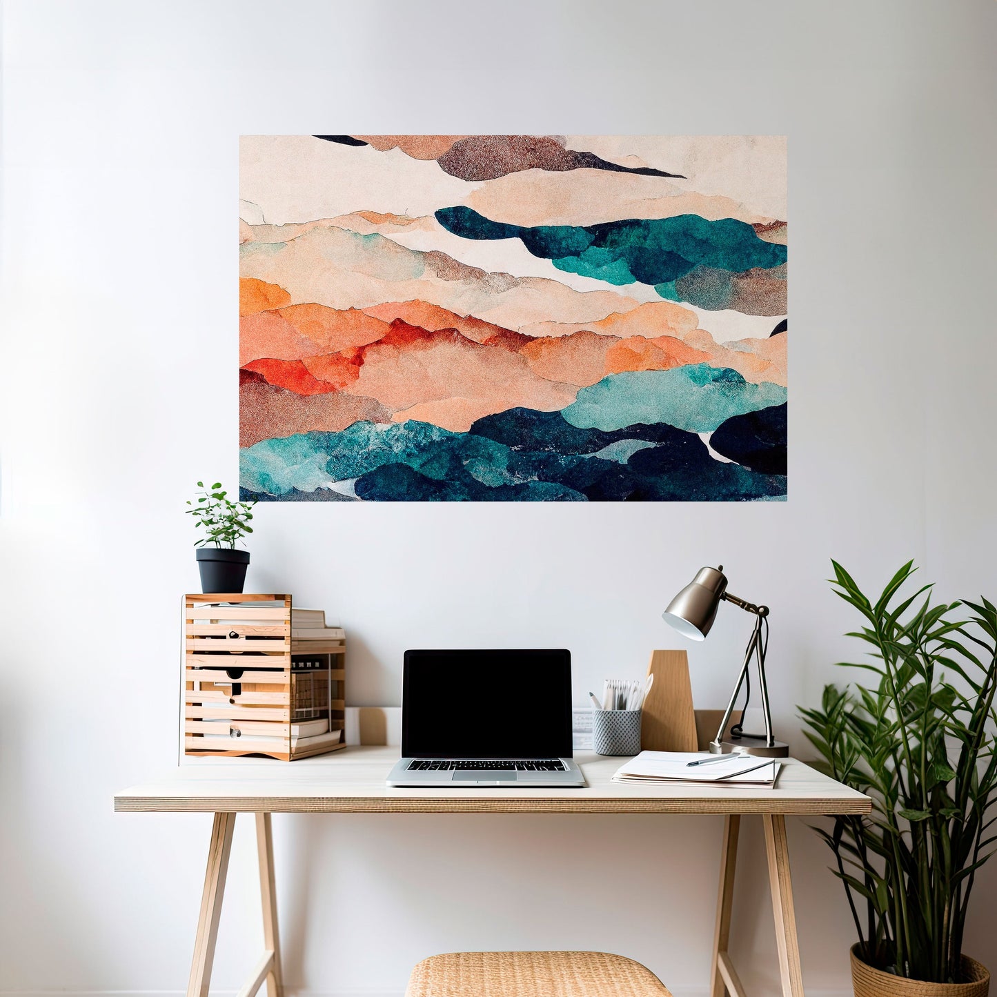 Poster orizzontale staccabile e attaccabile PAESAGGIO ASTRATTO