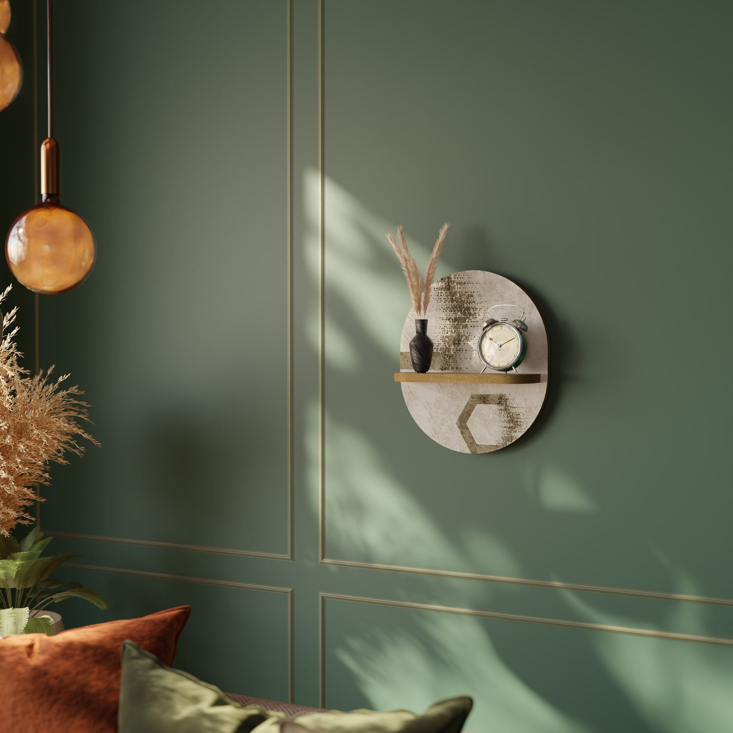 FORME ESAGONALI Mensola ovale per arte in effetto rovere