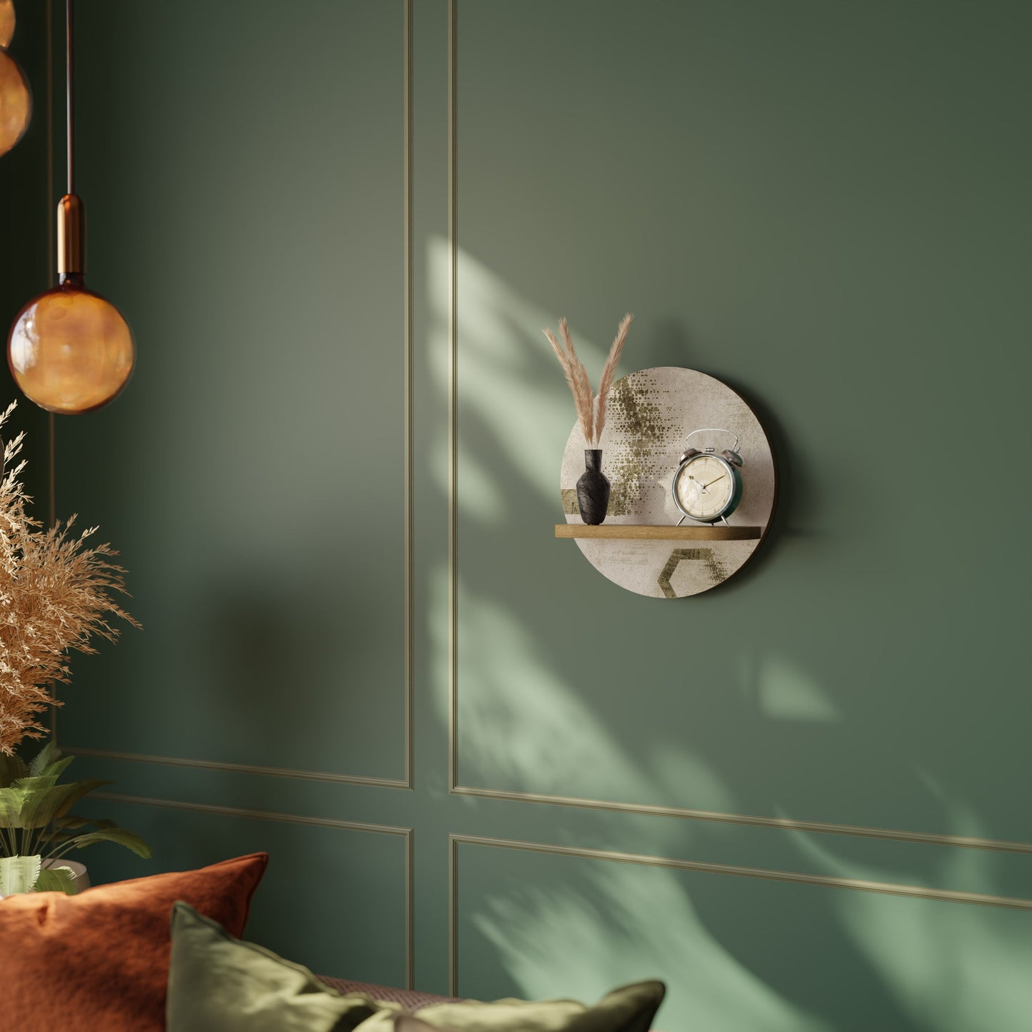 FORME ESAGONALI Mensola rotonda per arte in effetto rovere