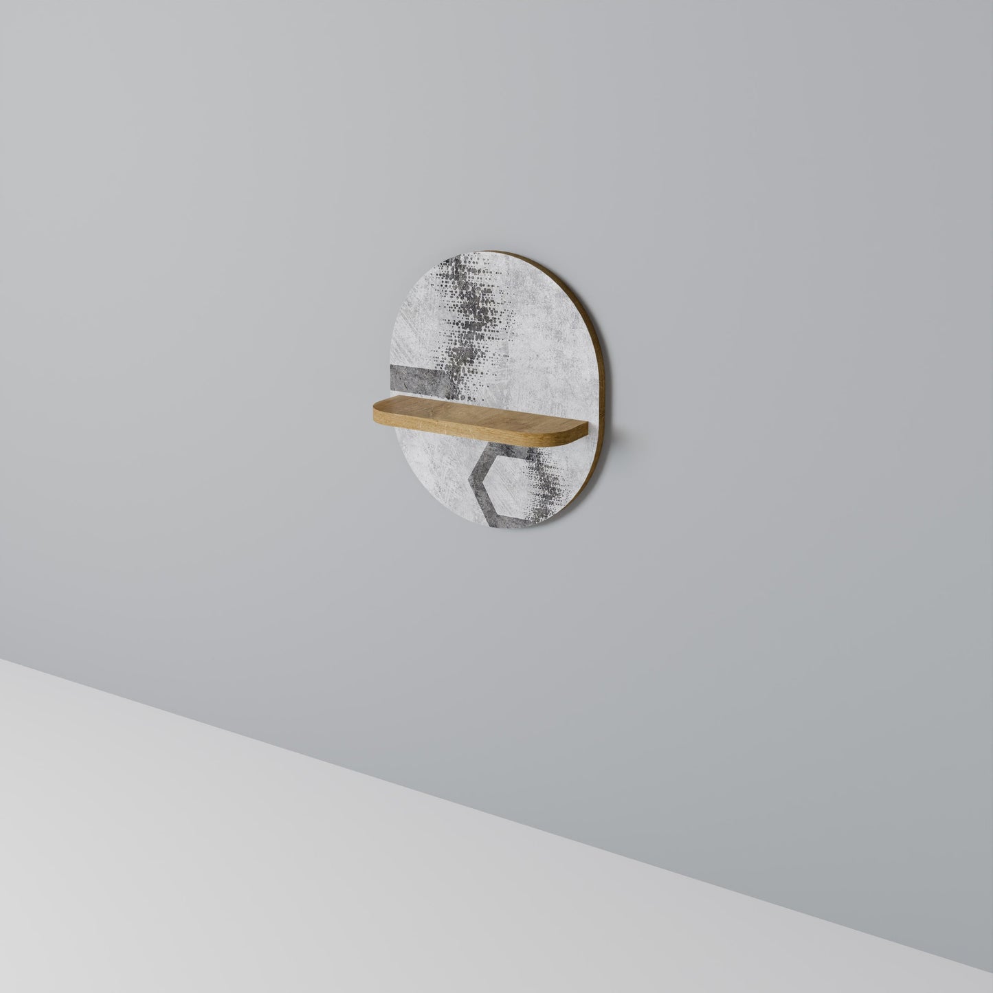 FIGURE ESAGONALI Mensola ovale per arte in effetto rovere
