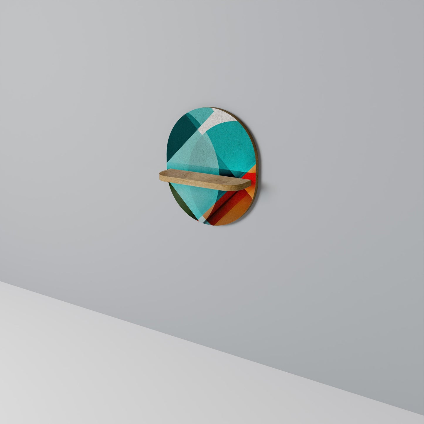 Mensola ovale CIRCULAR RHAPSODY in effetto rovere