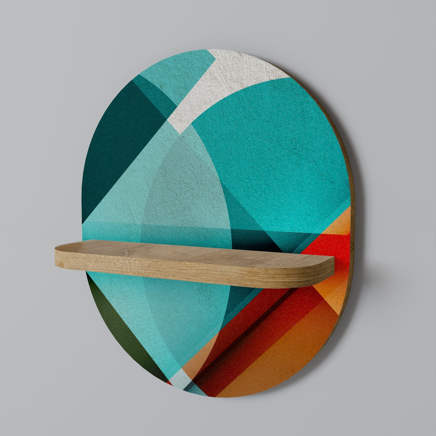 Mensola ovale CIRCULAR RHAPSODY in effetto rovere