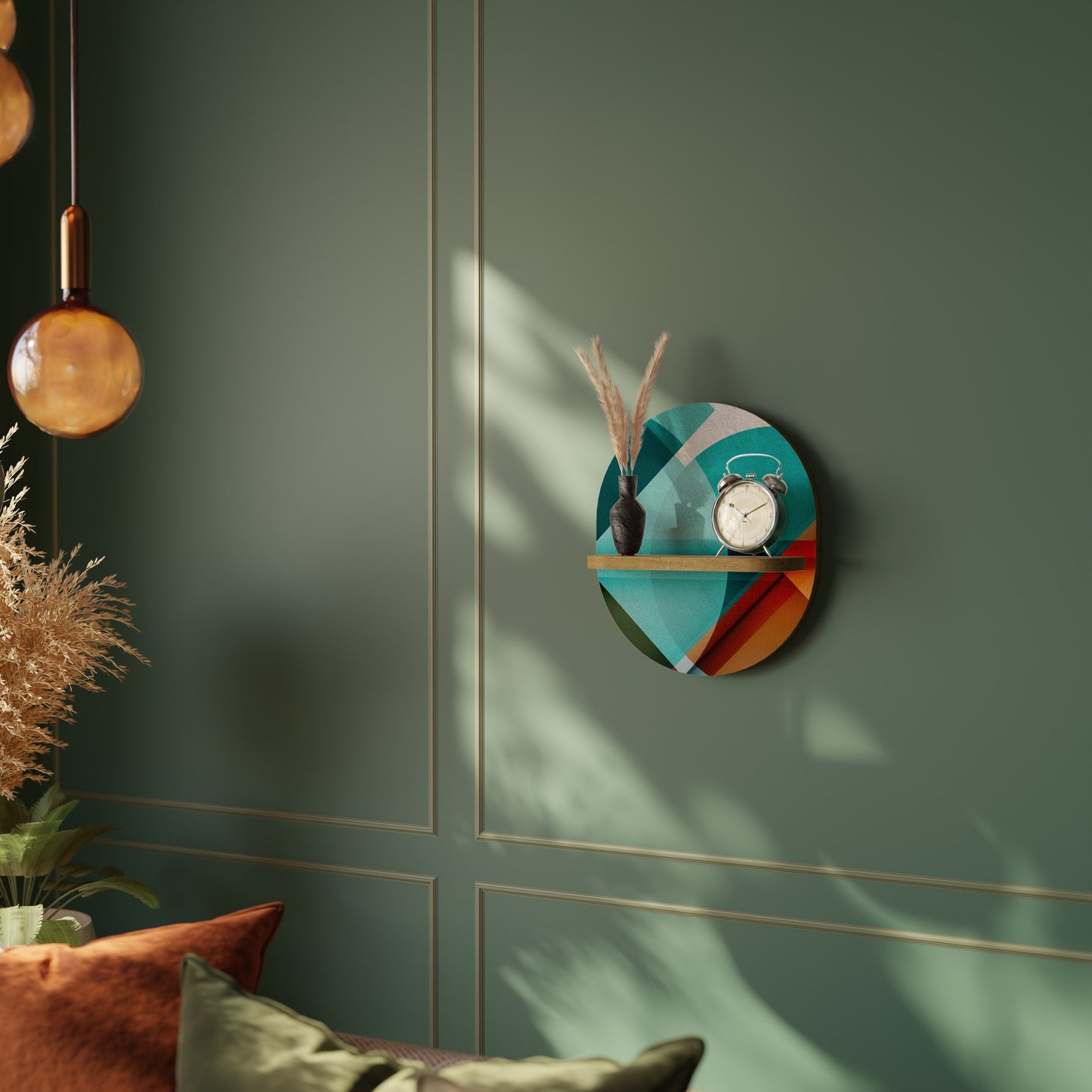 Mensola ovale CIRCULAR RHAPSODY in effetto rovere