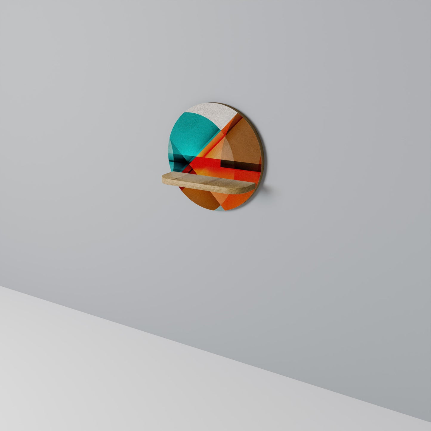 Mensola rotonda CIRCULAR RHAPSODY in effetto rovere