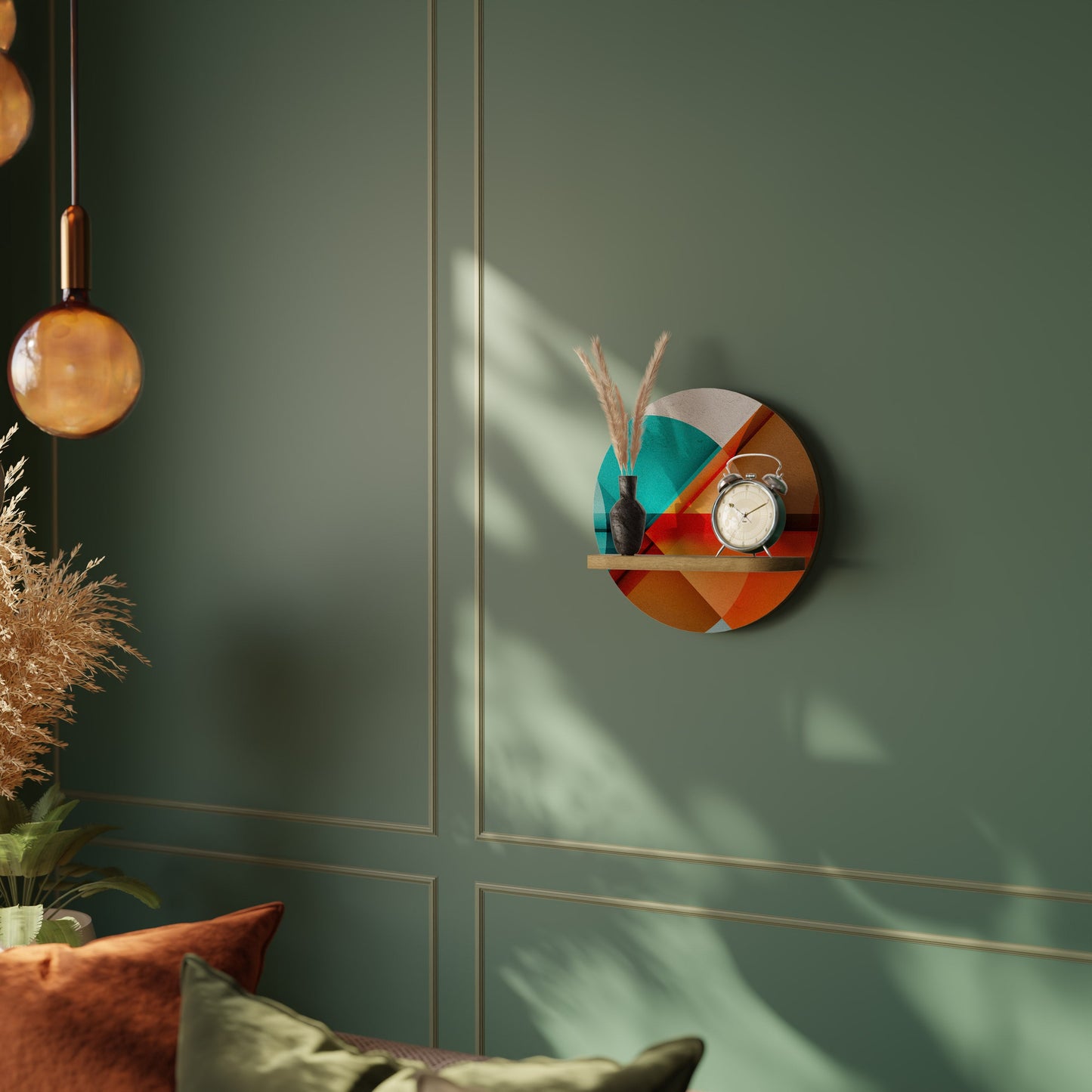 Mensola rotonda CIRCULAR RHAPSODY in effetto rovere
