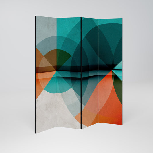 Divisorio decorativo per ambienti CIRCULAR RHAPSODY a 4 pannelli