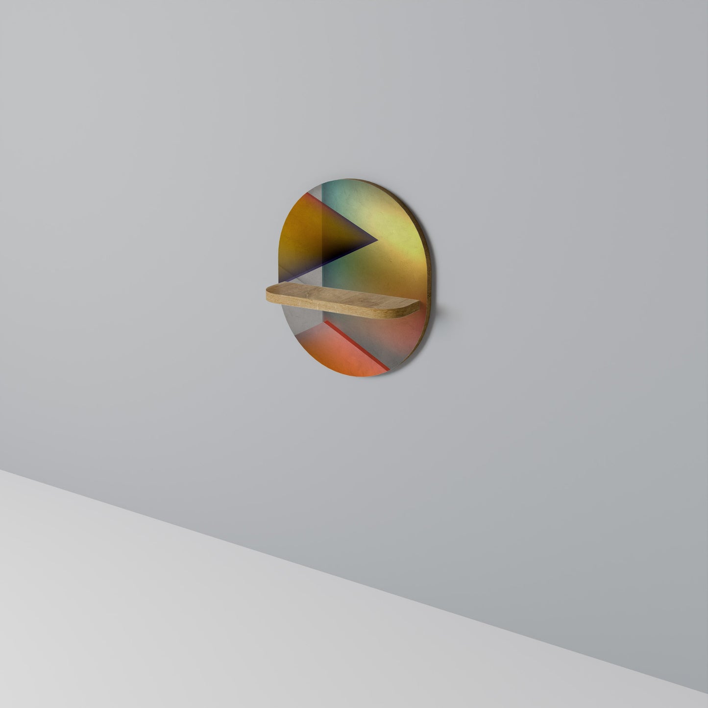 PIERCING SHARPNESS Mensola ovale per opere d'arte in effetto rovere