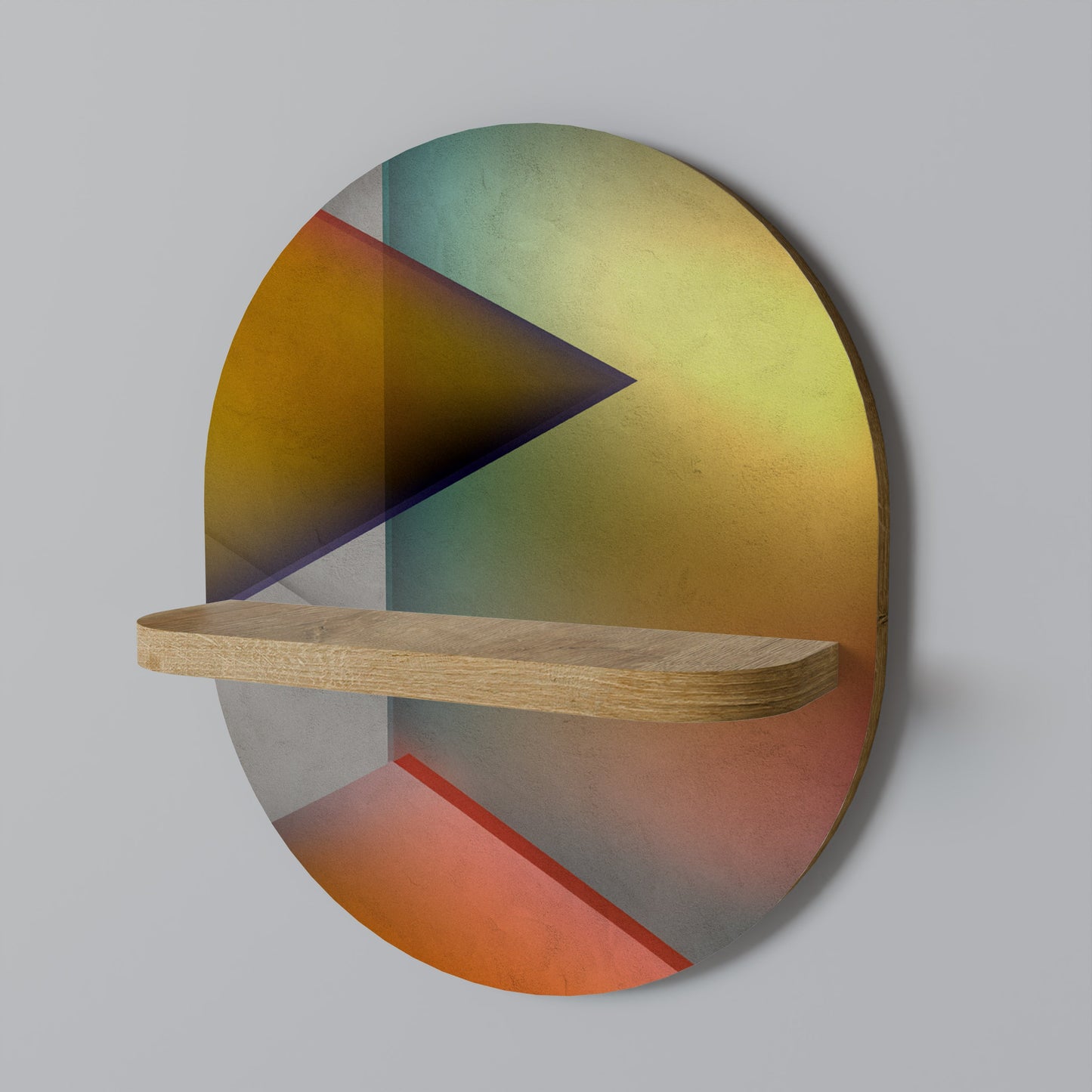 PIERCING SHARPNESS Mensola ovale per opere d'arte in effetto rovere