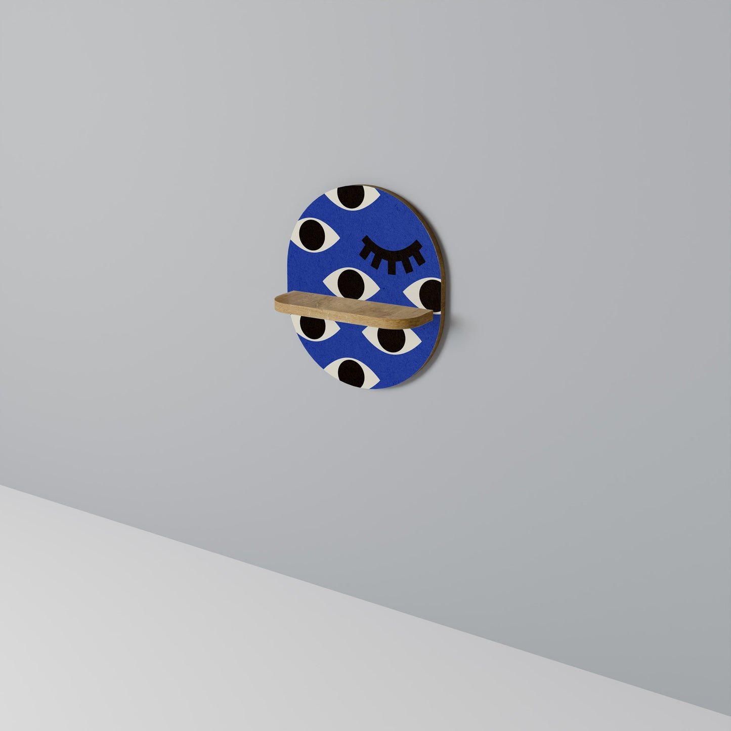 GEOMETRIC EYES Mensola ovale in effetto rovere