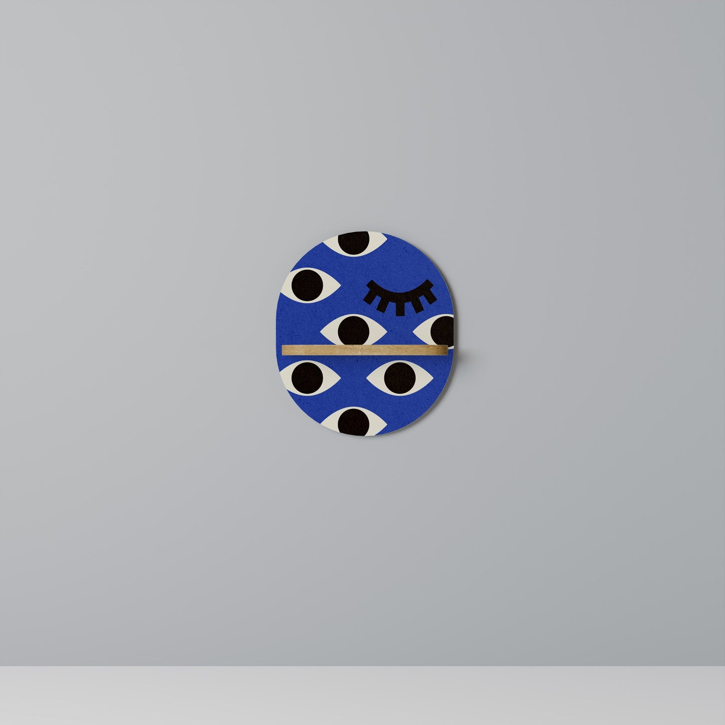GEOMETRIC EYES Mensola ovale in effetto rovere