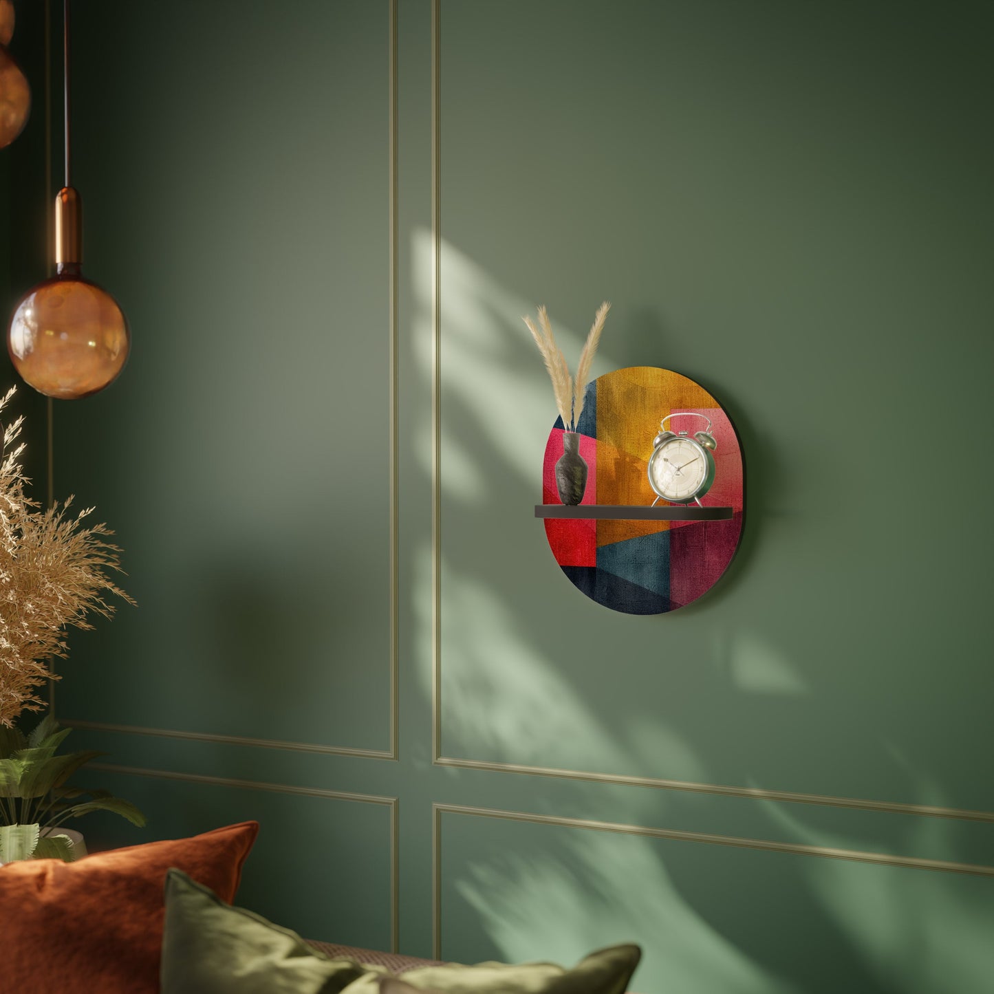 Mensola ovale per arte COLORFUL SOUNDS in finitura nera