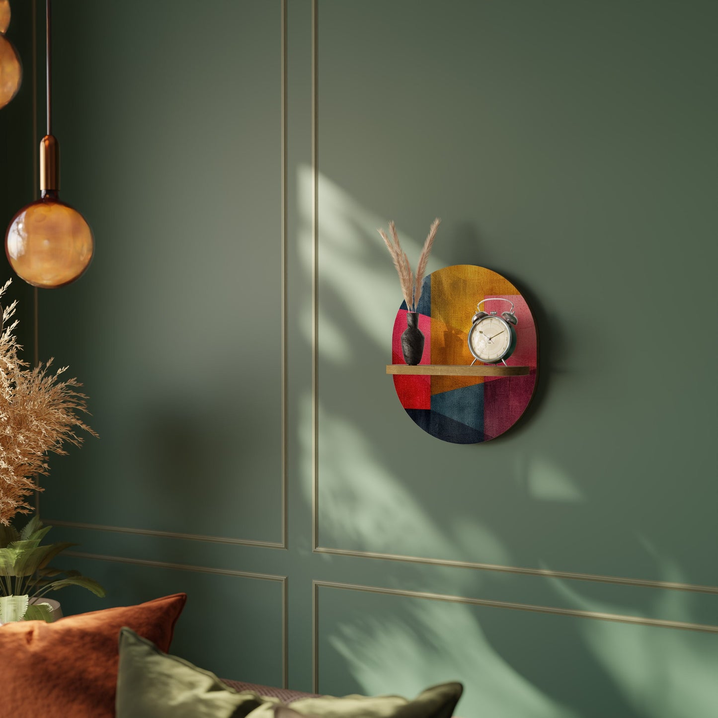 COLORFUL SOUNDS Mensola ovale per arte in effetto rovere