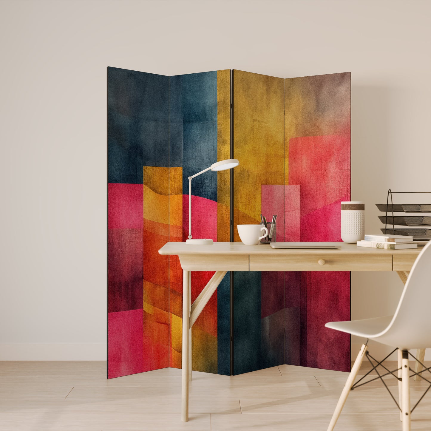 Pareti divisorie decorative a 4 pannelli COLORFUL SOUNDS