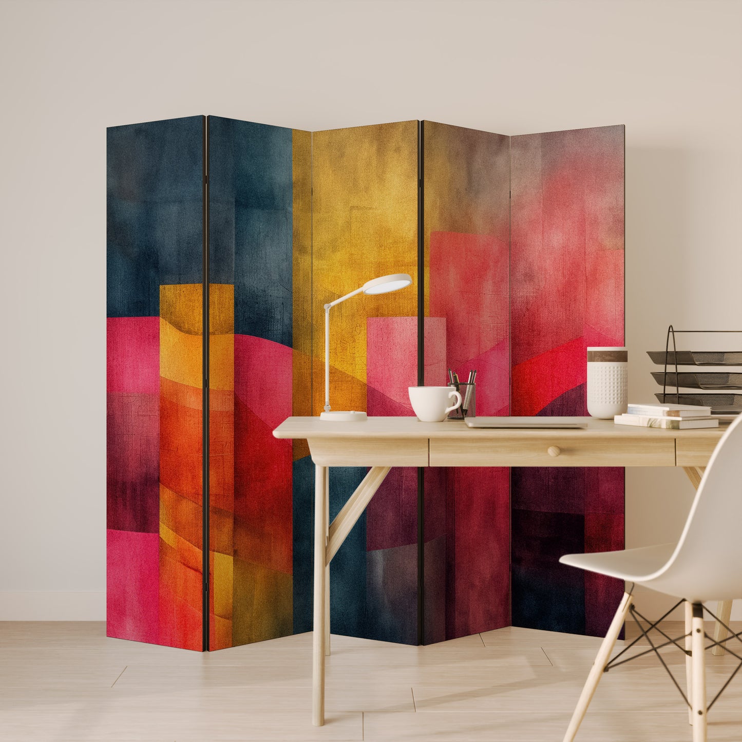 Pareti divisorie decorative a 5 pannelli COLORFUL SOUNDS