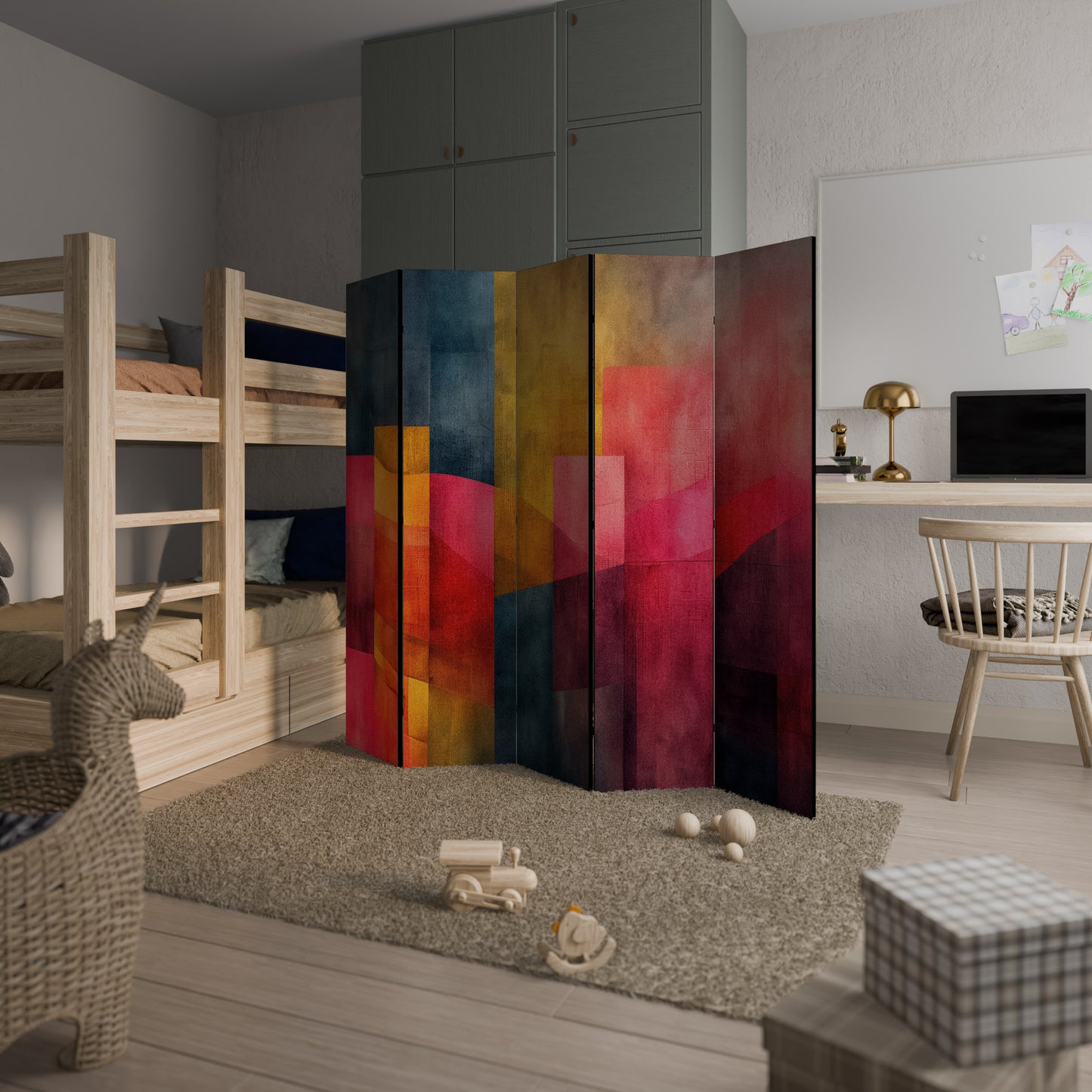 Pareti divisorie decorative a 5 pannelli COLORFUL SOUNDS