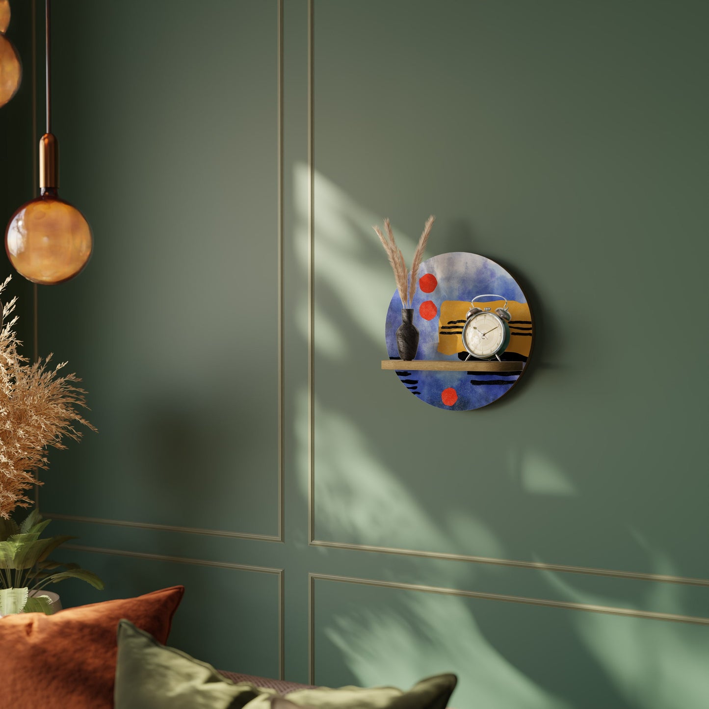 Mensola rotonda NIGHTFALL VIBRANCE effetto rovere