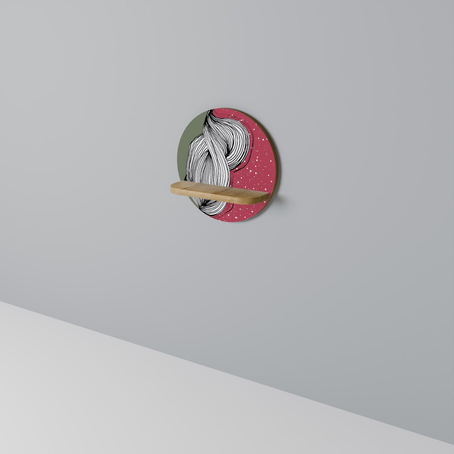 BE TOGETHER Mensola rotonda per arte in effetto rovere
