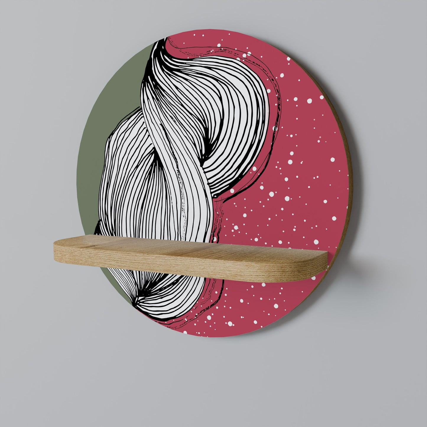 BE TOGETHER Mensola rotonda per arte in effetto rovere