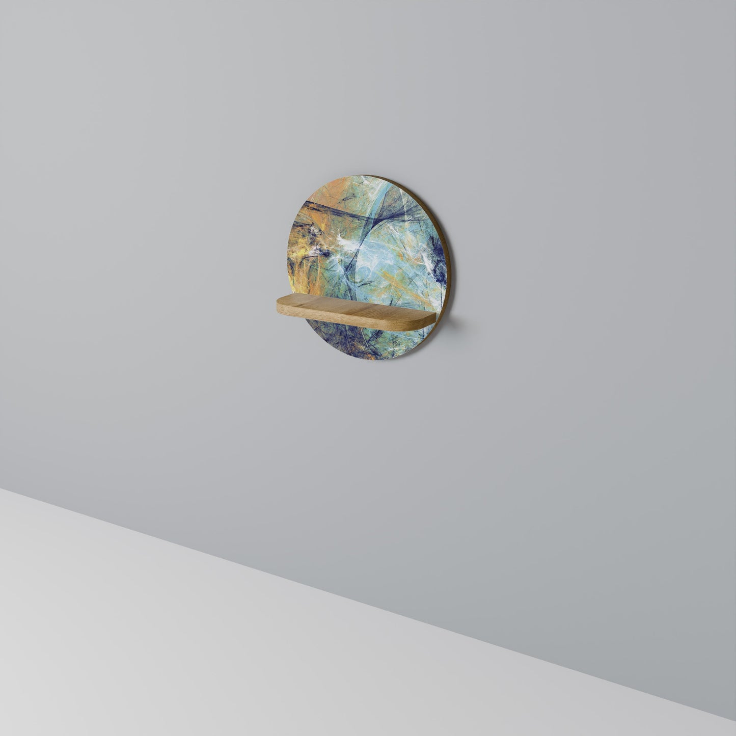 PENSIERI ASTRATTi Mensola rotonda per arte in effetto rovere