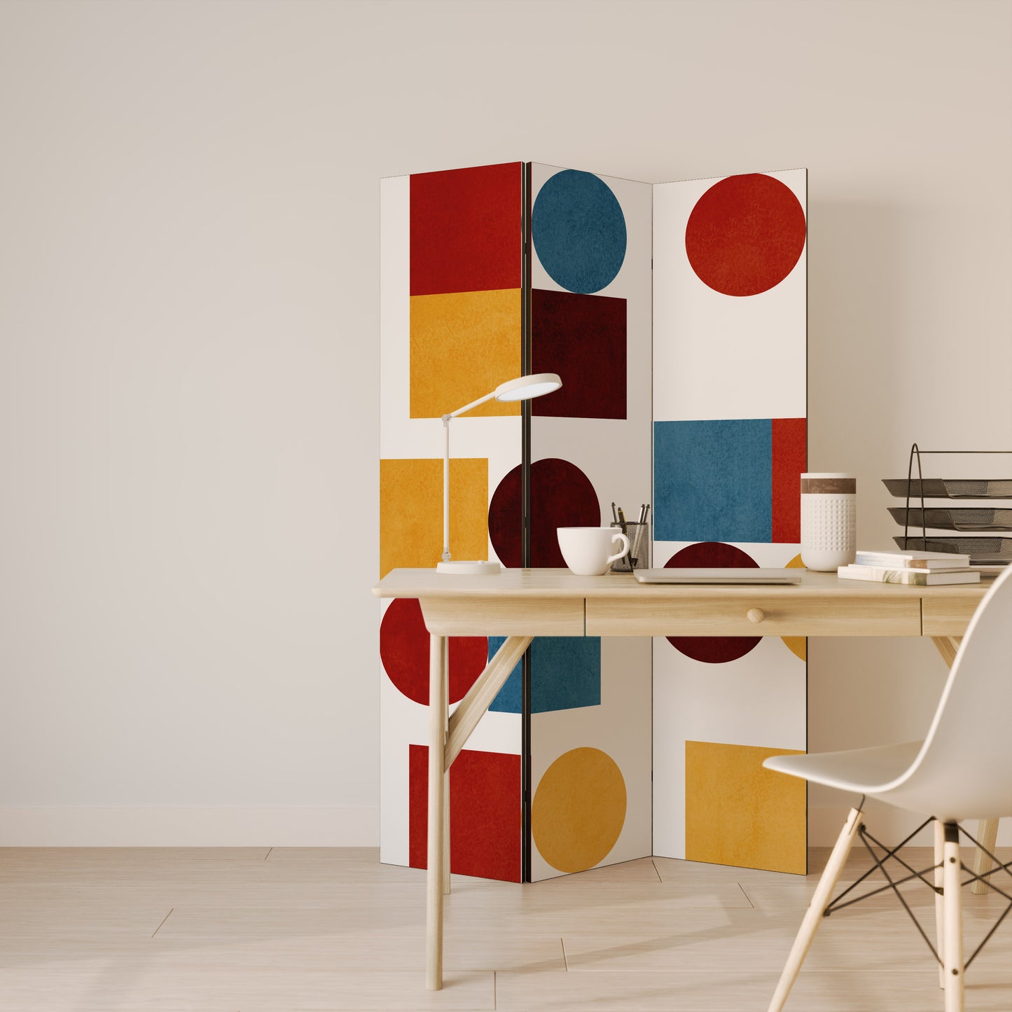 PUZZLE GEOMETRICO Divisorio decorativo per ambienti a 3 pannelli