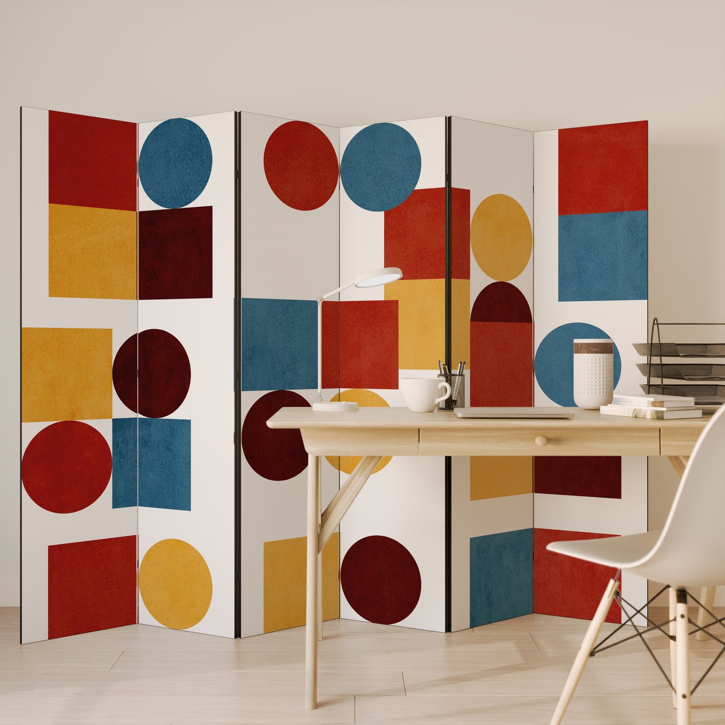 PUZZLE GEOMETRICO Divisorio decorativo per ambienti a 6 pannelli