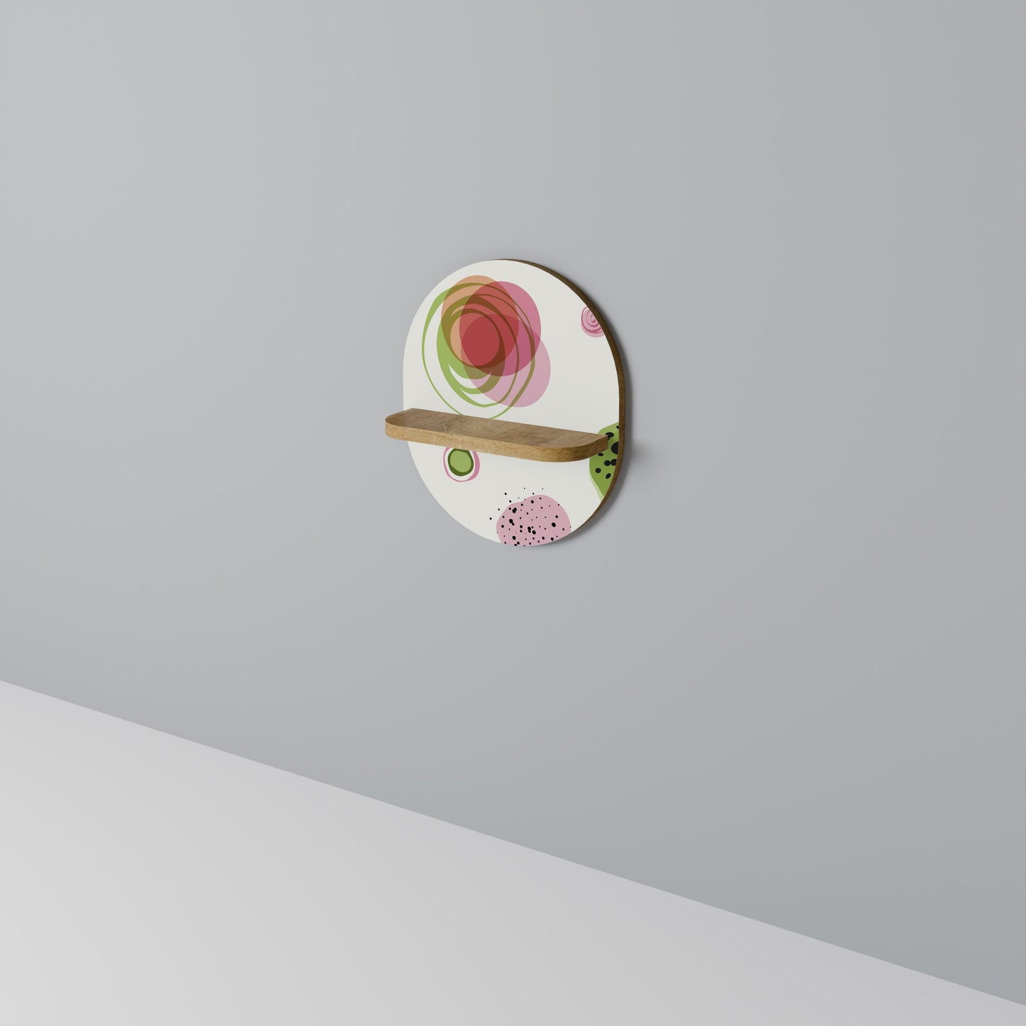 Mensola ovale COLORFUL COSMOS in effetto rovere