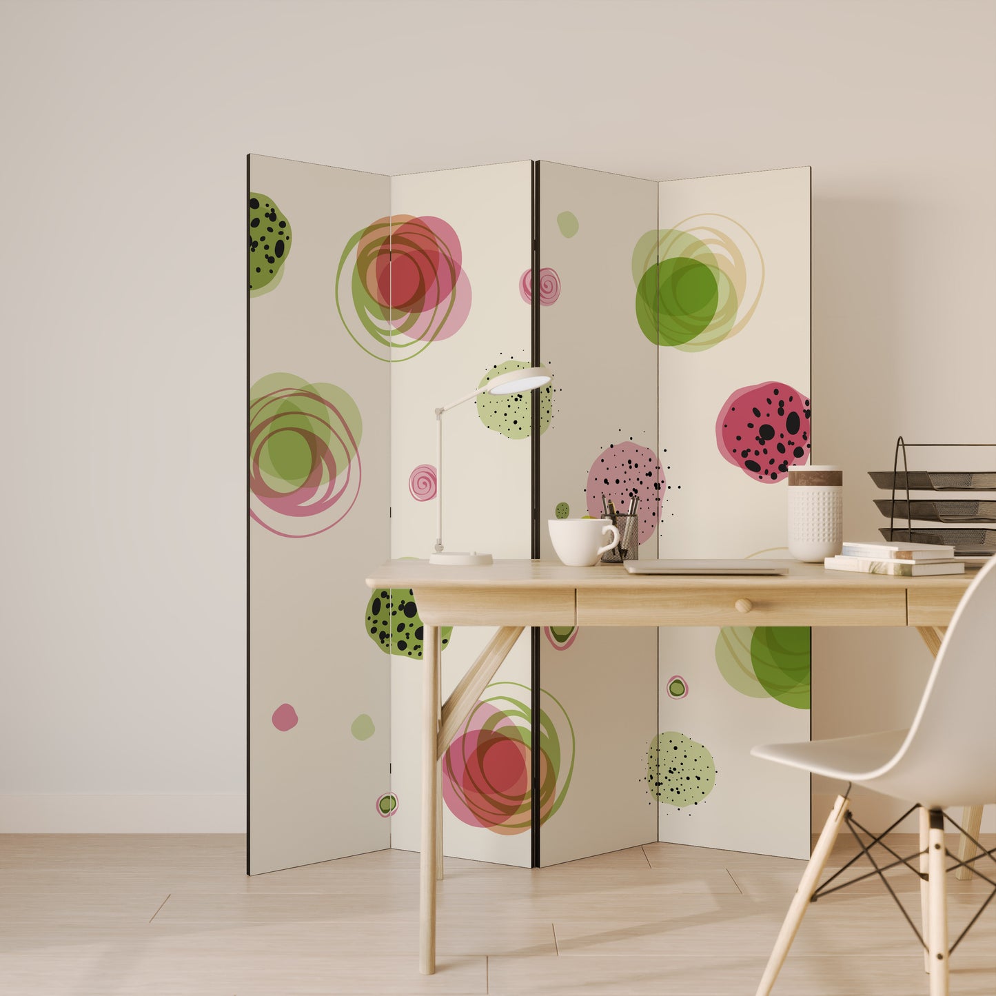 Divisorio decorativo per ambienti a 4 pannelli COLORFUL COSMOS