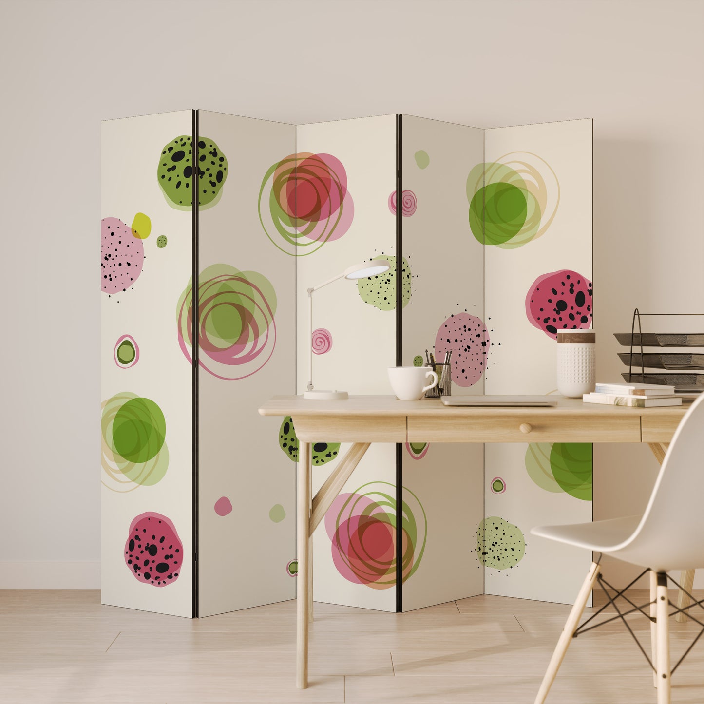 Divisorio decorativo per ambienti a 5 pannelli COLORFUL COSMOS