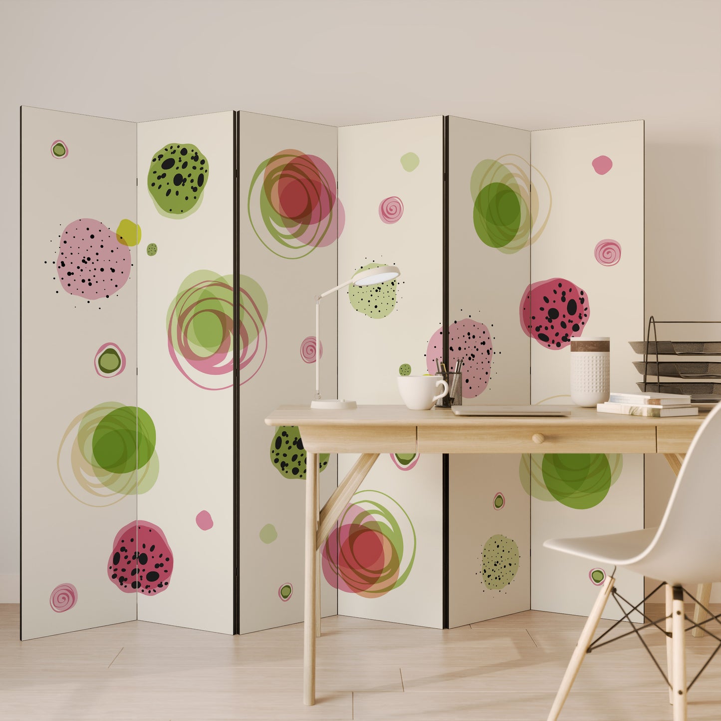 Divisorio decorativo per ambienti a 6 pannelli COLORFUL COSMOS