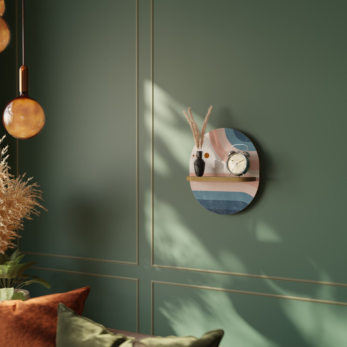 Mensola ovale TWO HALVES in effetto rovere